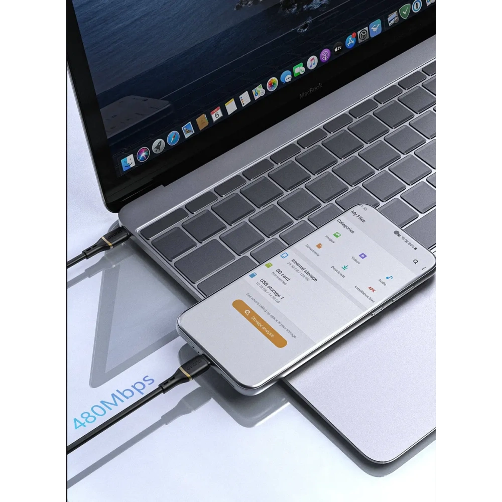 Kabel Dudao L25C USB-C do USB-C 60W 1m biały