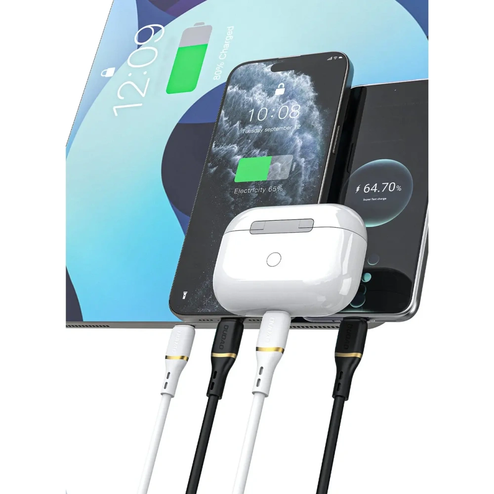 Kabel Dudao L25T USB-A do USB-C 5A 1m biały