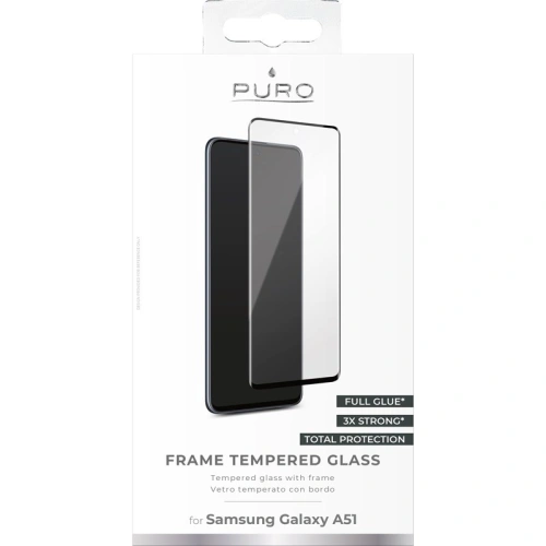 Kup Sklo tvrzené PURO Frame Tempered Glass Samsung Galaxy A51 (černý rámeček) - PUR219BLK - {ean13} - Sklep Home Screen