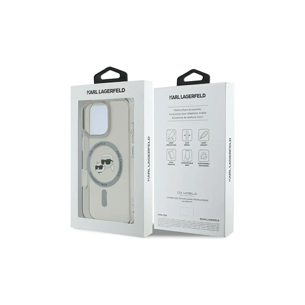 Etui Karl Lagerfeld do Apple iPhone 16 Pro hardcase IML Metal Karl&Choupette Head MagSafe czarny