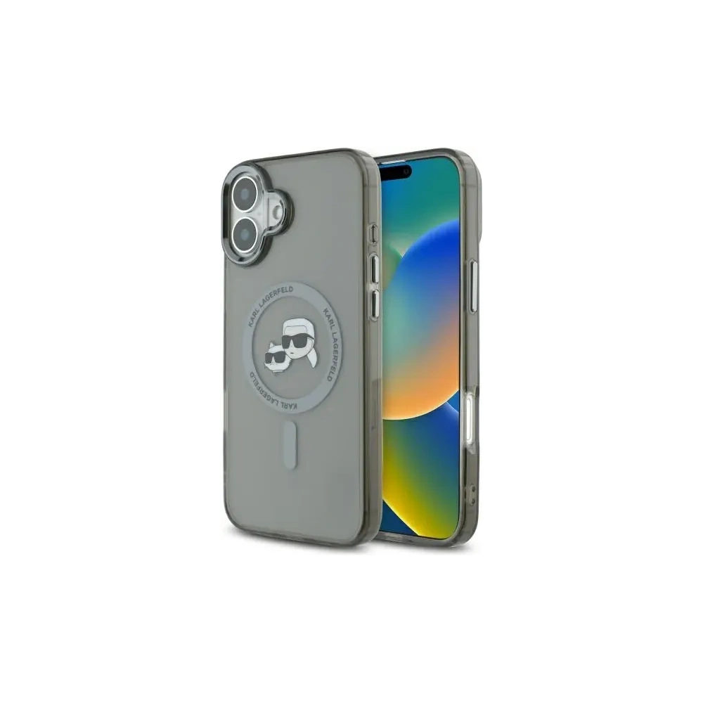 Etui Karl Lagerfeld do Apple iPhone 16 Plus hardcase IML Metal Karl&Choupette Head MagSafe czarny