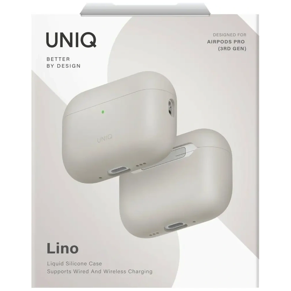 Etui UNIQ Lino do Apple AirPods Pro 3 gen Silicone beżowy