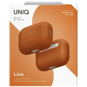 Etui UNIQ Lino do Apple AirPods Pro 3 gen Silicone pomarańczowy