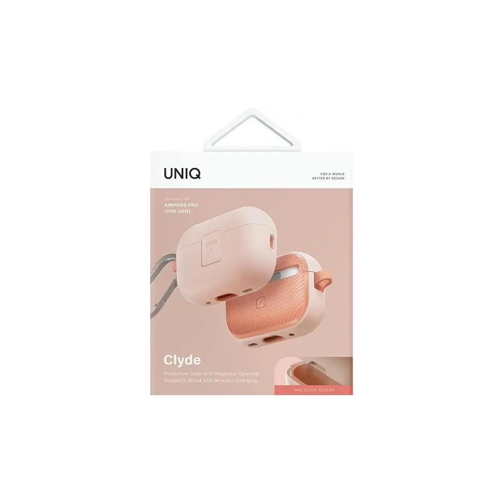 Etui UNIQ Clyde Lock Case do Apple AirPods Pro 2 pudroworóżowy-różowy/light pink-crepe pink