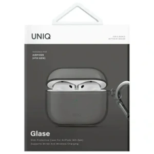 Etui UNIQ Glase do Apple AirPods 4 dymny/glossy smoke Etui UNIQ Glase do Apple AirPods 4 dymny/glossy smoke