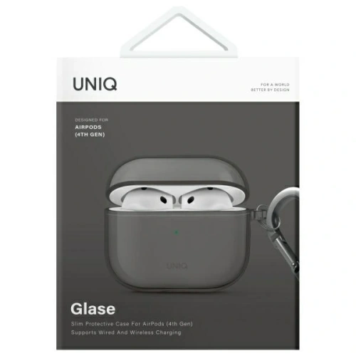Etui UNIQ Glase do Apple AirPods 4 dymny/glossy smoke