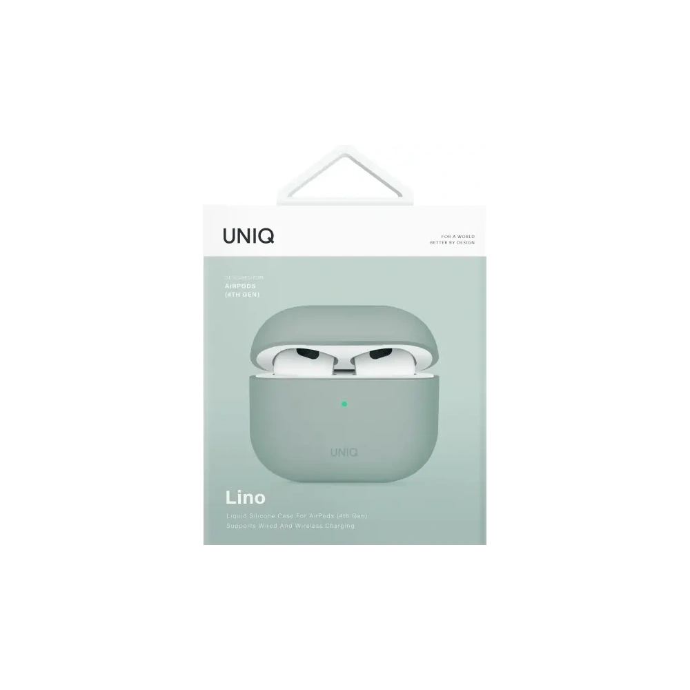 Etui UNIQ Lino do Apple AirPods 4 Silicone zielony/iceplant green