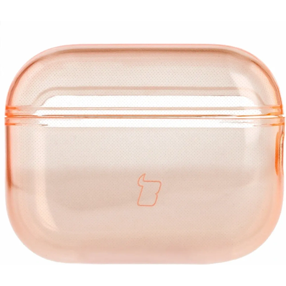Elastyczne etui z karabińczykiem Bizon Case Headphone Clear do Apple AirPods Pro 3 pomarańczowe