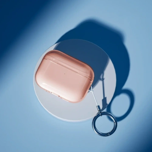 Elastyczne etui z karabińczykiem Bizon Case Headphone Clear do Apple AirPods Pro 3 pomarańczowe Elastyczne etui z karabińczykiem Bizon Case Headphone Clear do Apple AirPods Pro 3 pomarańczowe