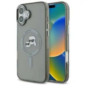Etui Karl Lagerfeld do Apple iPhone 16 hardcase IML Metal Karl&Choupette Head MagSafe czarny Etui Karl Lagerfeld do Apple iPhone 16 hardcase IML Metal Karl&Choupette Head MagSafe czarny