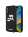 Etui Karl Lagerfeld do Apple iPhone 16 hardcase Silicone Double Heads Print MagSafe czarny