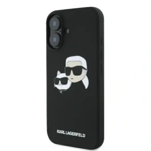 Etui Karl Lagerfeld do Apple iPhone 16 hardcase Silicone Double Heads Print MagSafe czarny Etui Karl Lagerfeld do Apple iPhone 16 hardcase Silicone Double Heads Print MagSafe czarny