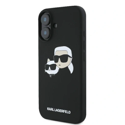 Etui Karl Lagerfeld do Apple iPhone 16 hardcase Silicone Double Heads Print MagSafe czarny