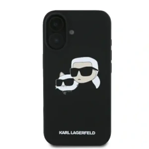 Etui Karl Lagerfeld do Apple iPhone 16 hardcase Silicone Double Heads Print MagSafe czarny Etui Karl Lagerfeld do Apple iPhone 16 hardcase Silicone Double Heads Print MagSafe czarny