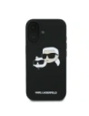 Etui Karl Lagerfeld do Apple iPhone 16 hardcase Silicone Double Heads Print MagSafe czarny