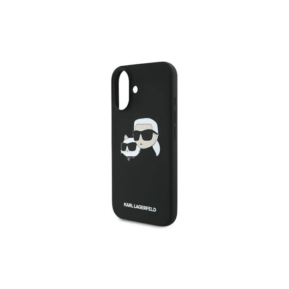 Etui Karl Lagerfeld do Apple iPhone 16 hardcase Silicone Double Heads Print MagSafe czarny