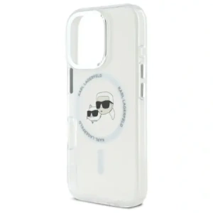 Etui Karl Lagerfeld do Apple iPhone 16 Pro Max hardcase IML Metal Karl&Choupette Head MagSafe biały