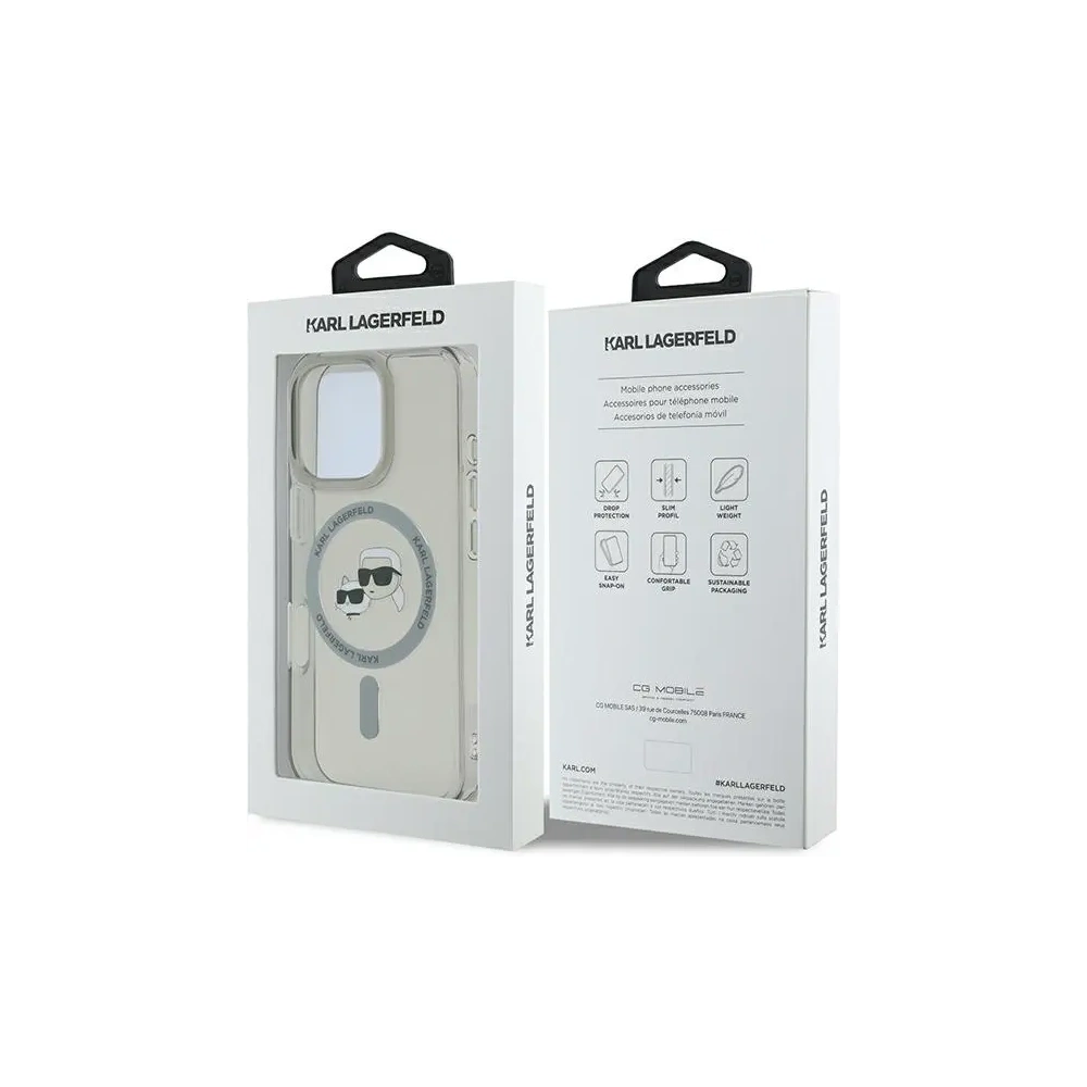 Etui Karl Lagerfeld do Apple iPhone 16 Pro Max hardcase IML Metal Karl&Choupette Head MagSafe czarny