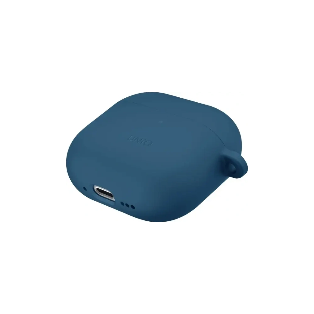 Etui UNIQ Nexo do Apple AirPods 4 + Ear Hooks Silicone niebieski/pacific blue