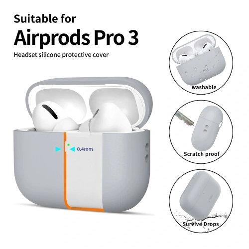 Etui Tech-Protect Silicone do Apple AirPods Pro 3 Crayon Grey Etui Tech-Protect Silicone do Apple AirPods Pro 3 Crayon Grey