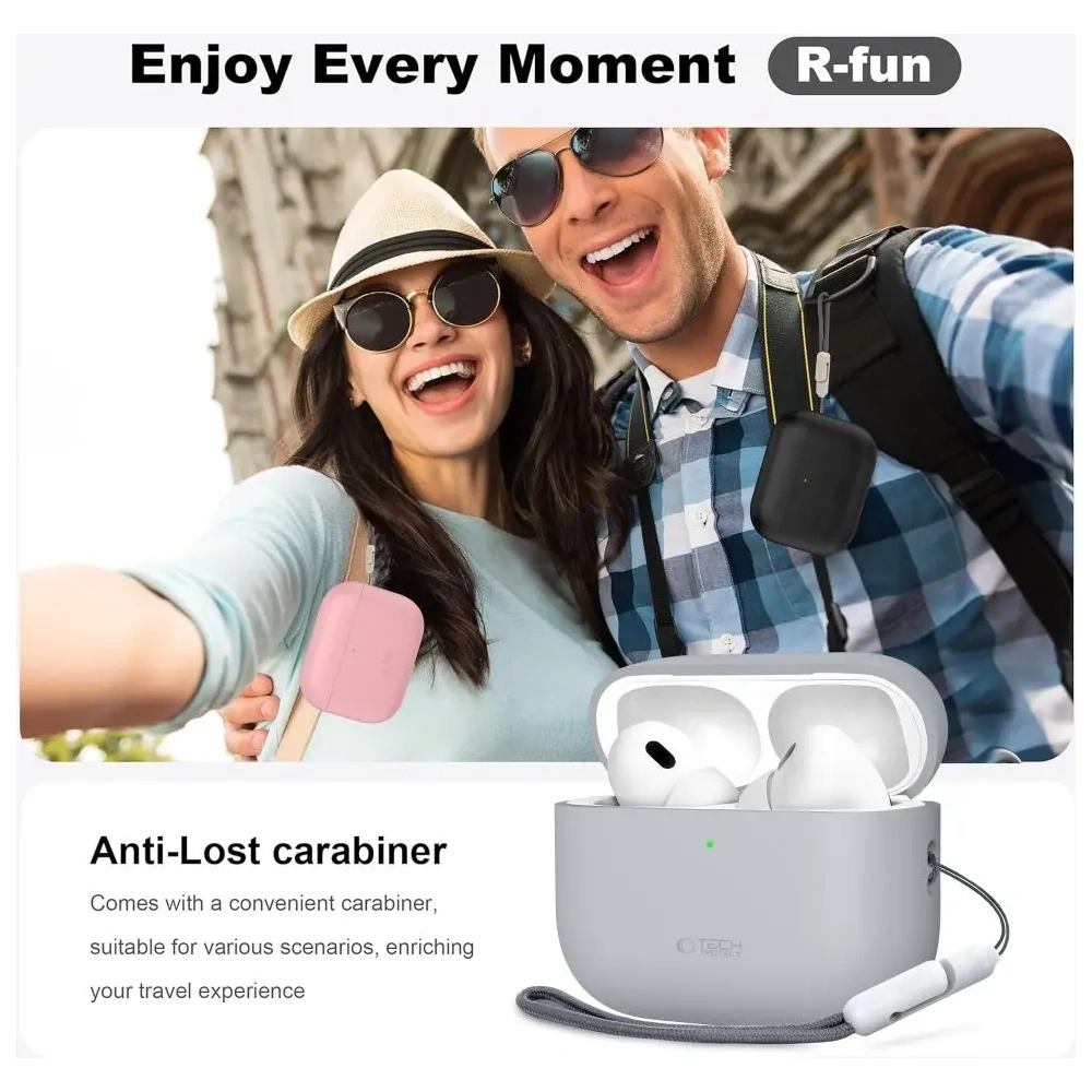 Etui Tech-Protect Silicone do Apple AirPods Pro 3 Crayon Grey