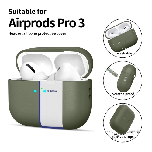Etui Tech-Protect Silicone do Apple AirPods Pro 3 Olive Green Etui Tech-Protect Silicone do Apple AirPods Pro 3 Olive Green