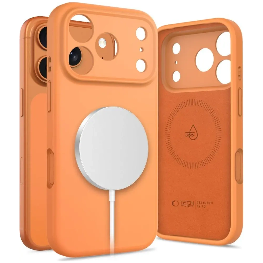 Etui Tech-Protect Silicone MagSafe do Apple iPhone 17 Pro Max Cosmic Orange