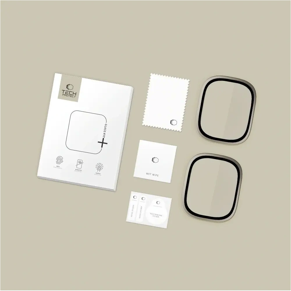 Szkło hartowane Tech-Protect Glass Ring do Apple Watch Ultra 1 / 2 / 3 49mm Titanium [2 PACK]