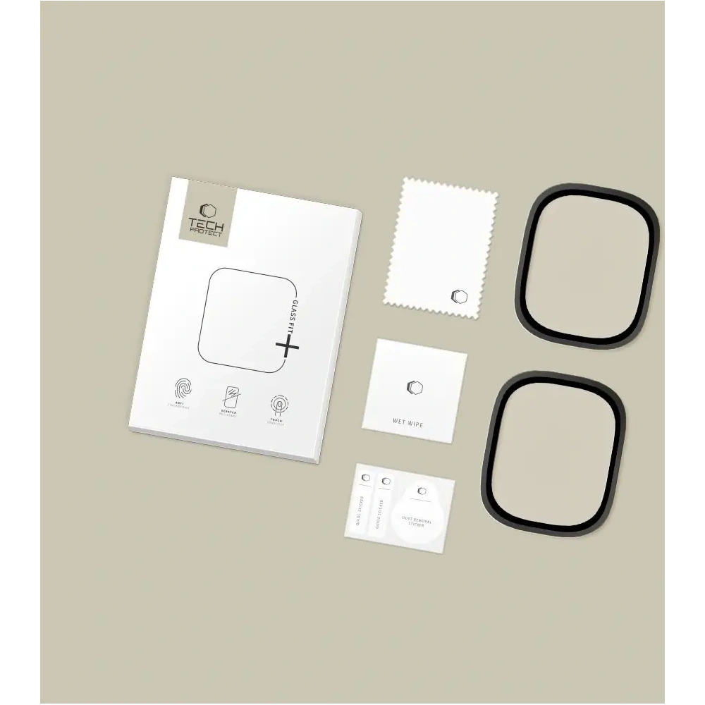 Szkło hartowane Tech-Protect Glass Ring do Apple Watch Ultra 1 / 2 / 3 49mm Black [2 PACK]