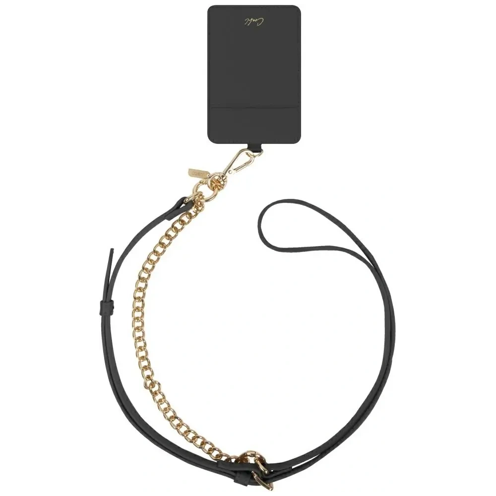 Uniwersalna smycz do telefonu 3w1 UNIQ Coehl Caryne z portfelem na karty ebony