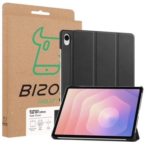 Etui z klapką Bizon Case Tab Croc do Samsung Galaxy Tab S11 Ultra czarne Etui z klapką Bizon Case Tab Croc do Samsung Galaxy Tab S11 Ultra czarne