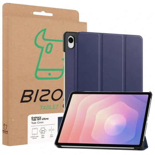 Etui z klapką Bizon Case Tab Croc do Samsung Galaxy Tab S11 Ultra granatowe Etui z klapką Bizon Case Tab Croc do Samsung Galaxy Tab S11 Ultra granatowe