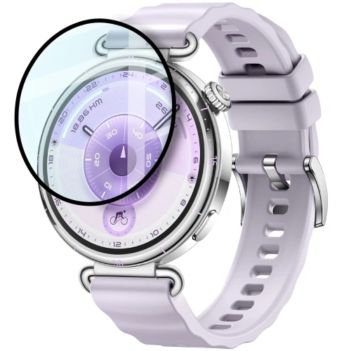 Szkło hybrydowe Bizon Glass Watch Edge Hybrid dla Huawei Watch GT6 41mm czarne