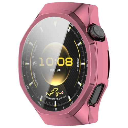 Etui z osłoną ekranu Bizon Case Watch Felipe do Huawei Watch GT6 Pro 46mm różowe