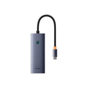 HUB 5w1 Baseus UltraJoy 5-Port USB-C / HDMI4K@30Hz, 4xUSB-A 3.0 Szary HUB 5w1 Baseus UltraJoy 5-Port USB-C / HDMI4K@30Hz, 4xUSB-A 3.0 Szary