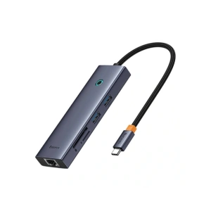 HUB 7w1 Baseus UltraJoy 7-Port USB-C / HDMI4K@30Hz, 2xUSB-A 3.0, USB-C PD, RJ45, SD/TF3.0 HUB 7w1 Baseus UltraJoy 7-Port USB-C / HDMI4K@30Hz, 2xUSB-A 3.0, USB-C PD, RJ45, SD/TF3.0