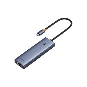 HUB 7w1 Baseus UltraJoy 7-Port USB-C / HDMI4K@30Hz, 2xUSB-A 3.0, USB-C PD, RJ45, SD/TF3.0 HUB 7w1 Baseus UltraJoy 7-Port USB-C / HDMI4K@30Hz, 2xUSB-A 3.0, USB-C PD, RJ45, SD/TF3.0