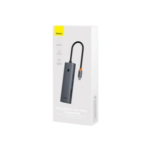 HUB 7w1 Baseus UltraJoy 7-Port USB-C / HDMI4K@30Hz, 2xUSB-A 3.0, USB-C PD, RJ45, SD/TF3.0 HUB 7w1 Baseus UltraJoy 7-Port USB-C / HDMI4K@30Hz, 2xUSB-A 3.0, USB-C PD, RJ45, SD/TF3.0
