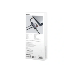 HUB 7w1 Baseus UltraJoy 7-Port USB-C / HDMI4K@30Hz, 2xUSB-A 3.0, USB-C PD, RJ45, SD/TF3.0 HUB 7w1 Baseus UltraJoy 7-Port USB-C / HDMI4K@30Hz, 2xUSB-A 3.0, USB-C PD, RJ45, SD/TF3.0