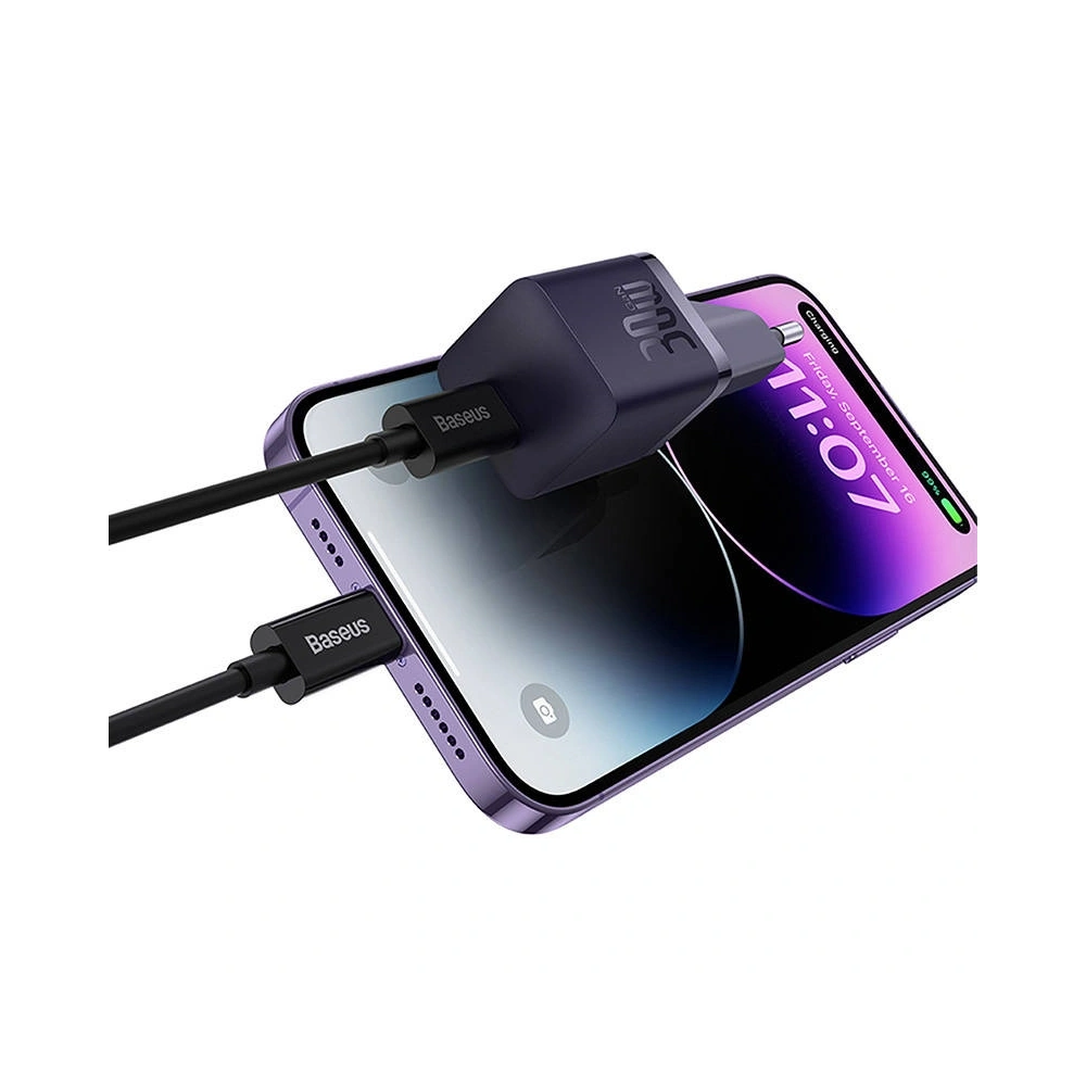 Mini ładowarka sieciowa Baseus GaN5 30W (fioletowa)