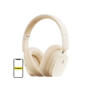 Bezprzewodowe słuchawki nauszne Baseus Bowie H1i ANC Bluetooth 5.3 (białe)