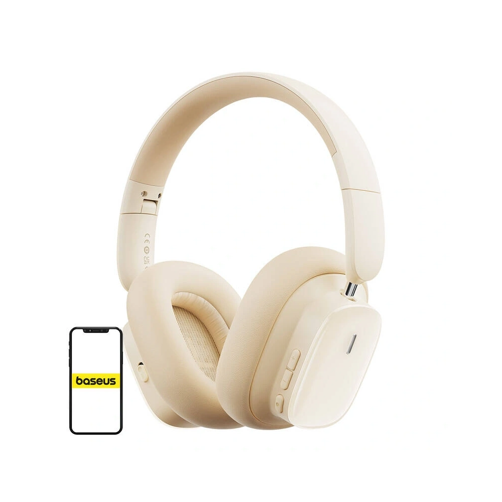 Bezprzewodowe słuchawki nauszne Baseus Bowie H1i ANC Bluetooth 5.3 (białe)