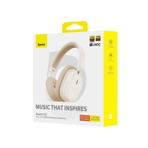 Bezprzewodowe słuchawki nauszne Baseus Bowie H1i ANC Bluetooth 5.3 (białe)