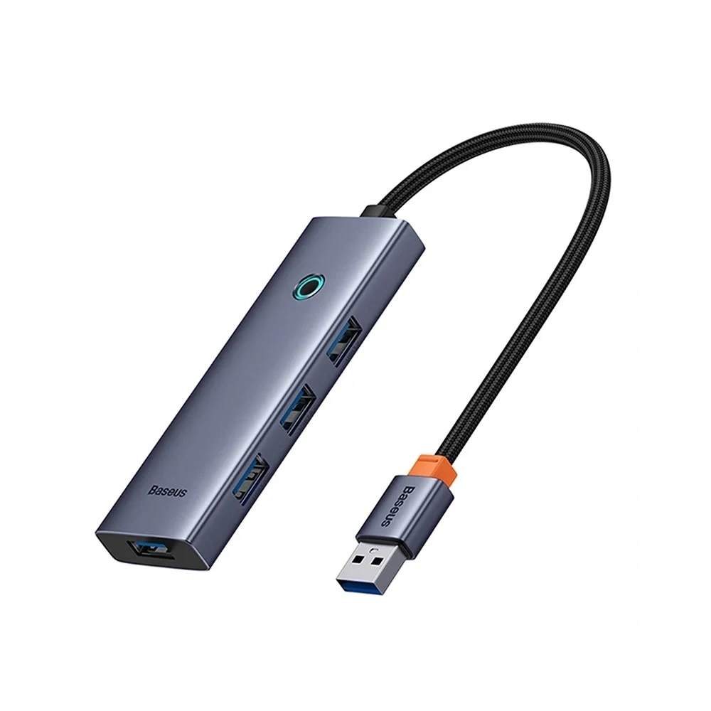 HUB 4w1 Baseus UltraJoy USB-A / 4xUSB-A 3.0 (szary)
