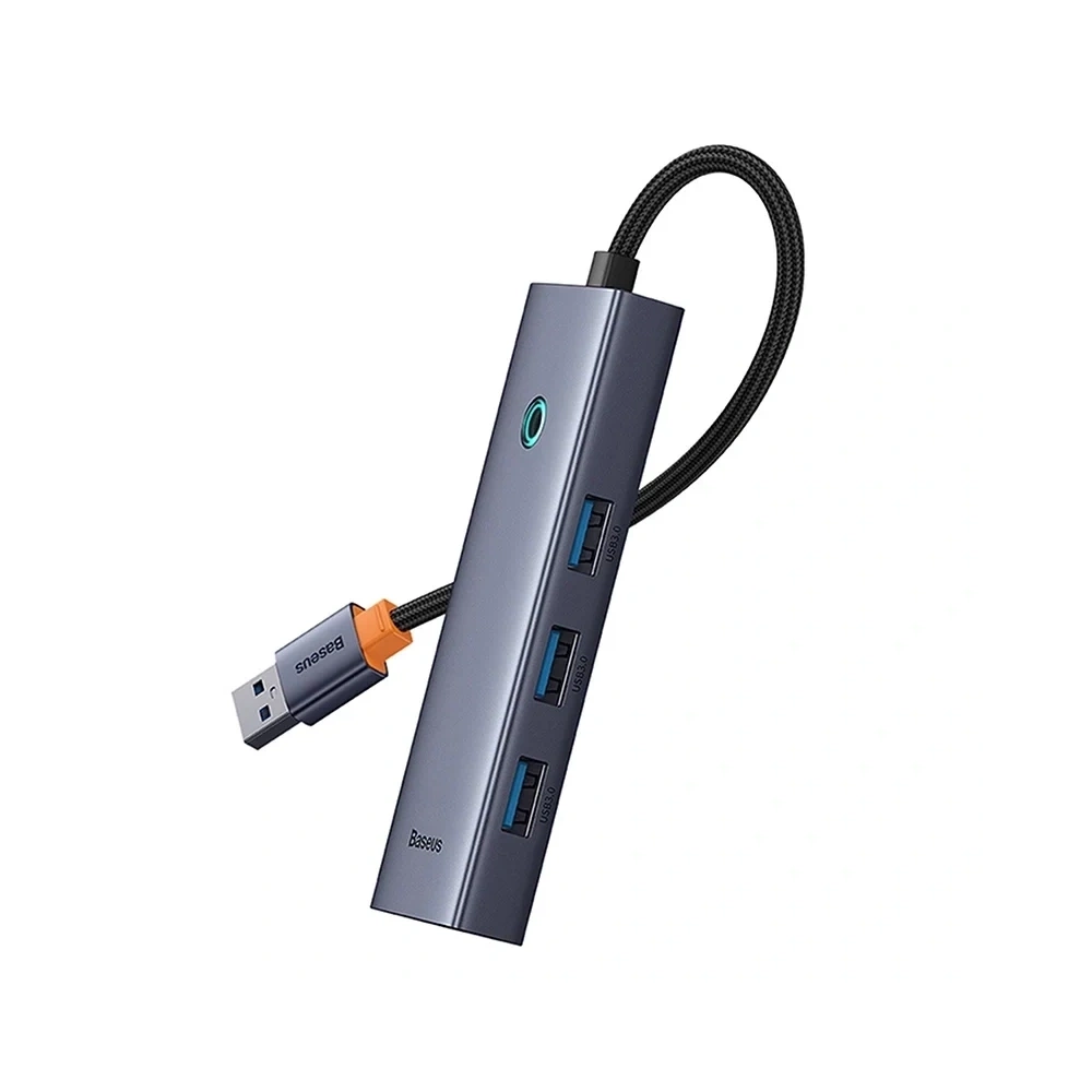 HUB 4w1 Baseus UltraJoy USB-A / 4xUSB-A 3.0 (szary)
