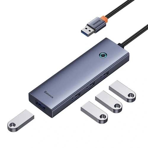 HUB 4w1 Baseus UltraJoy USB-A / 4xUSB-A 3.0 (szary) HUB 4w1 Baseus UltraJoy USB-A / 4xUSB-A 3.0 (szary)