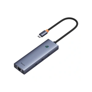 HUB 6w1 Baseus UltraJoy USB-C / HDMI4K@30Hz, 3xUSB-A 3.0+ USB-C PD+RJ45 (szary) HUB 6w1 Baseus UltraJoy USB-C / HDMI4K@30Hz, 3xUSB-A 3.0+ USB-C PD+RJ45 (szary)