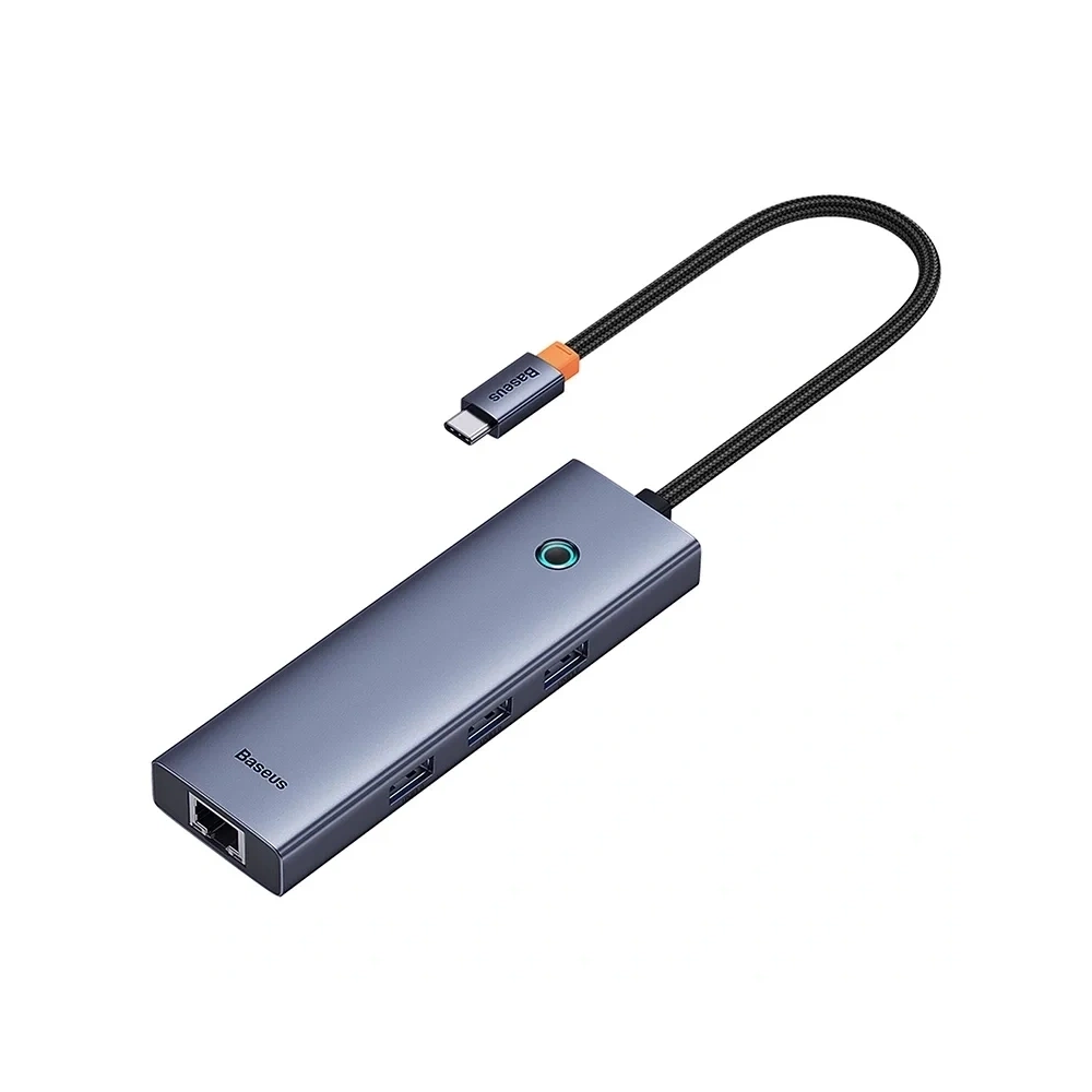 HUB 6w1 Baseus UltraJoy USB-C / HDMI4K@30Hz, 3xUSB-A 3.0+ USB-C PD+RJ45 (szary)
