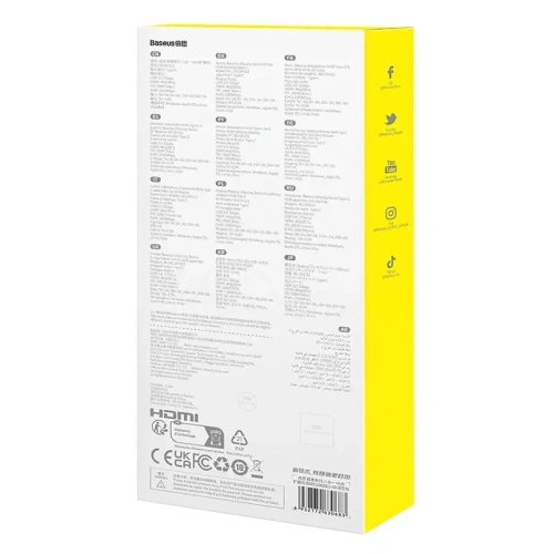 HUB 6w1 Baseus UltraJoy USB-C / HDMI4K@30Hz, 3xUSB-A 3.0+ USB-C PD+RJ45 (szary) HUB 6w1 Baseus UltraJoy USB-C / HDMI4K@30Hz, 3xUSB-A 3.0+ USB-C PD+RJ45 (szary)