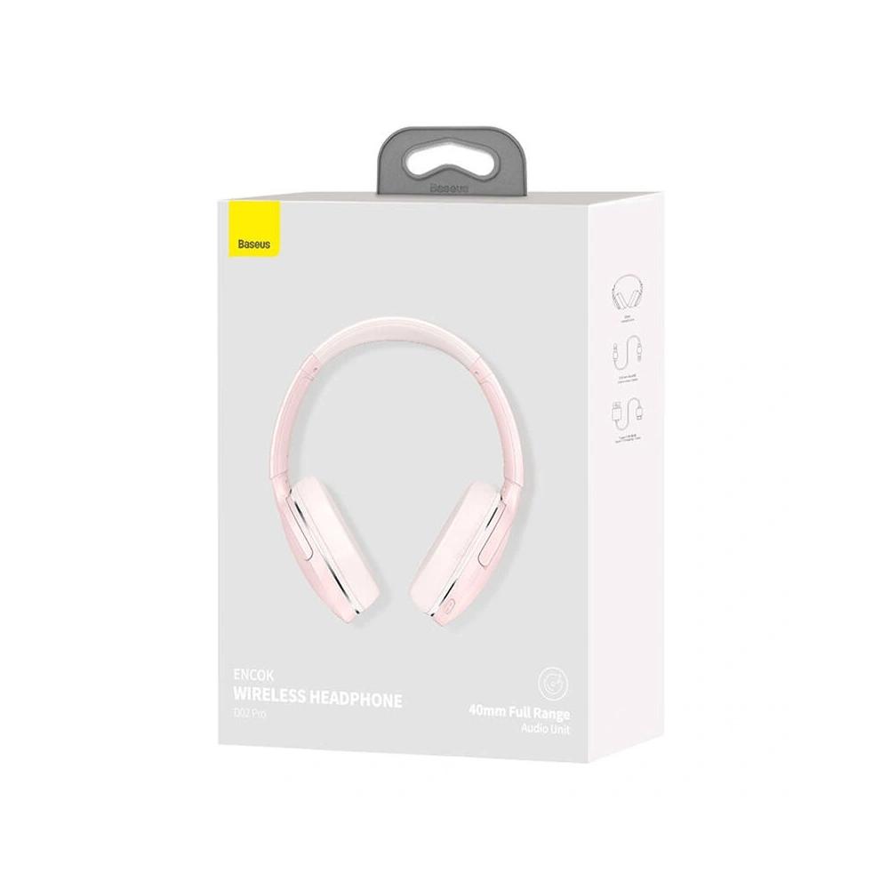 Bezprzewodowe słuchawki nauszne Baseus Encok D02 PRO Bluetooth 5.0 (różowe)